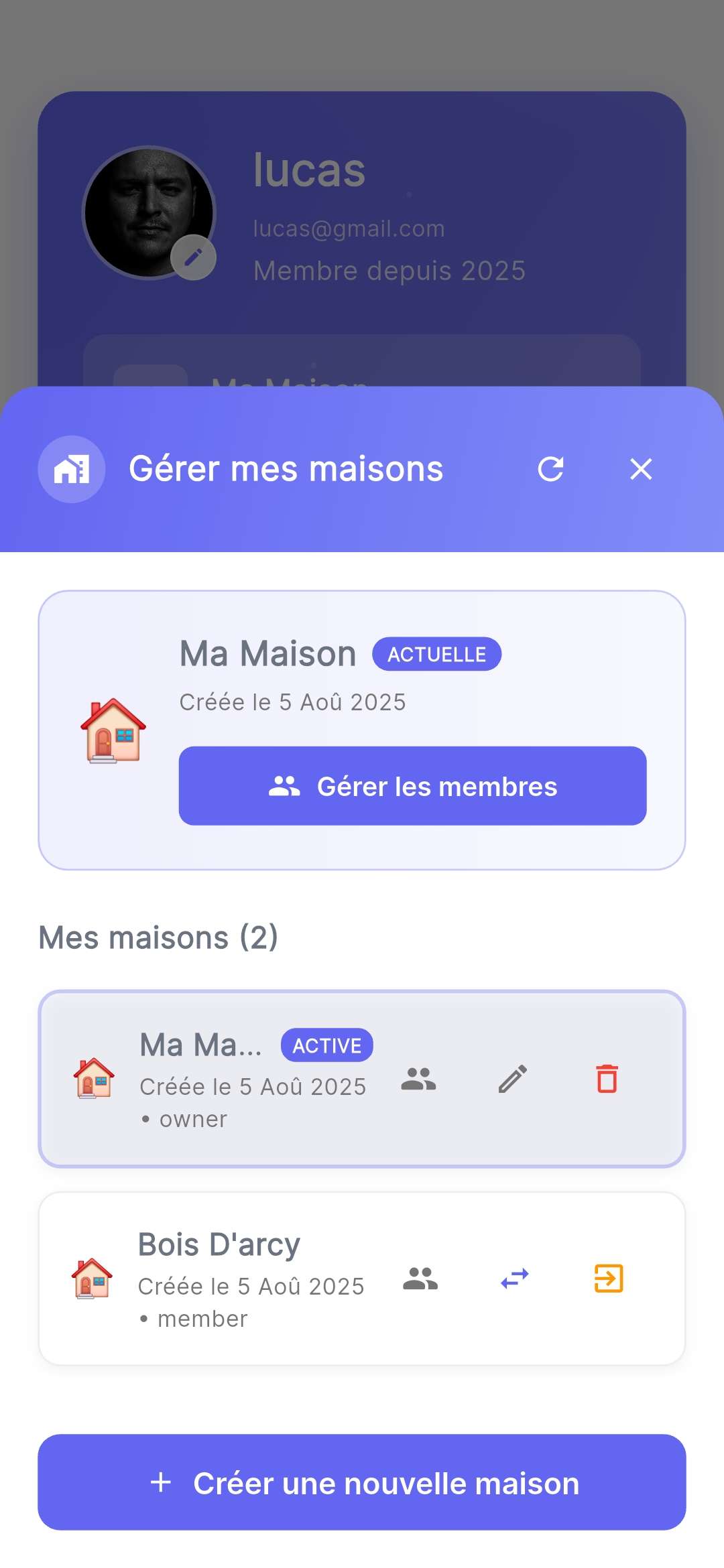 Gestion de la maison