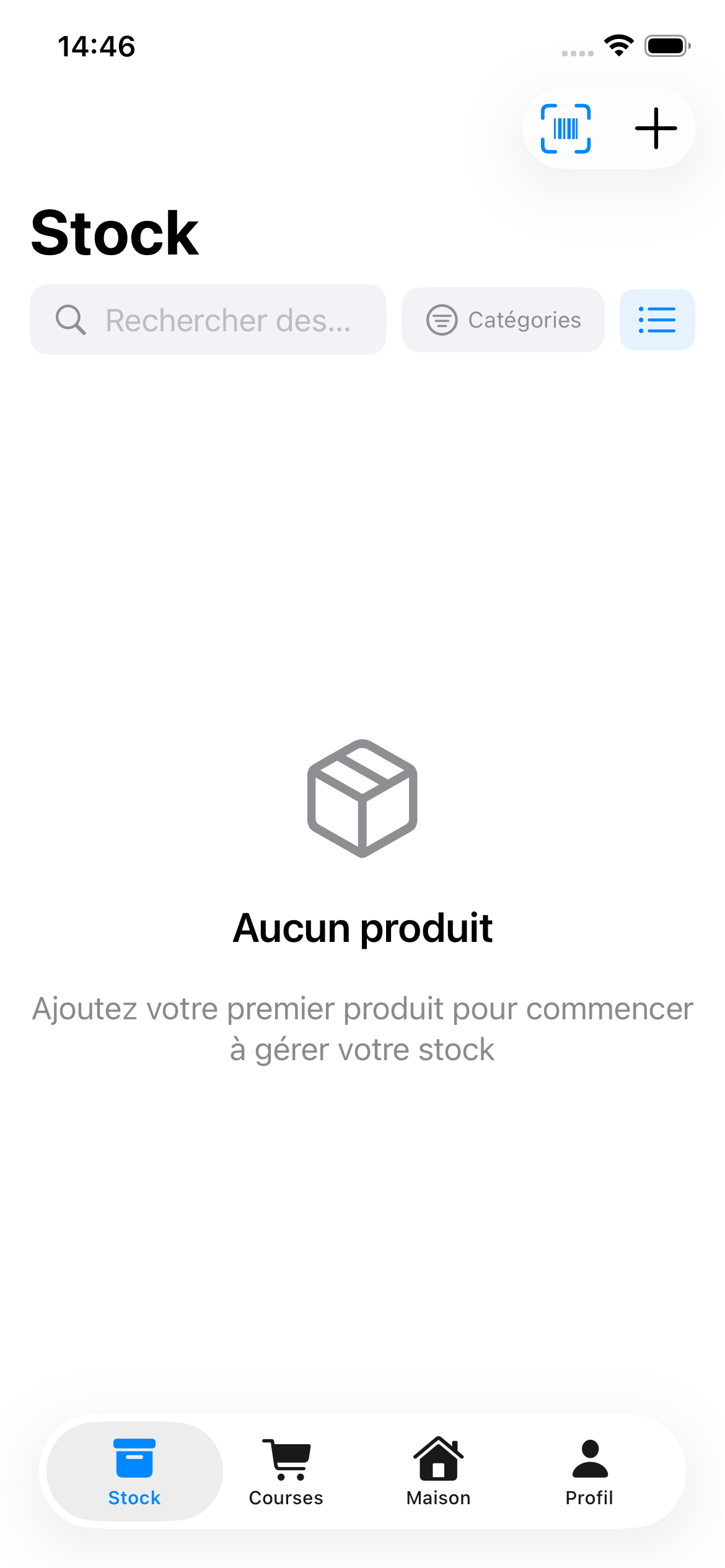 Page de stock